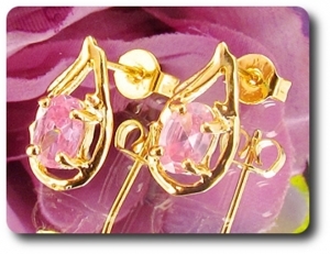 BOUCLES D'OREILLE SAPHIR ROSE