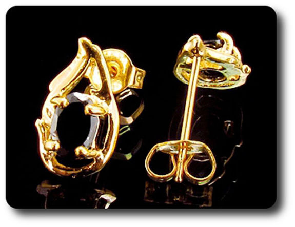 BOUCLES D'OREILLE SAPHIR NOIR