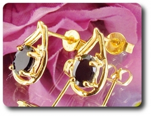 BOUCLES D'OREILLE SAPHIR NOIR
