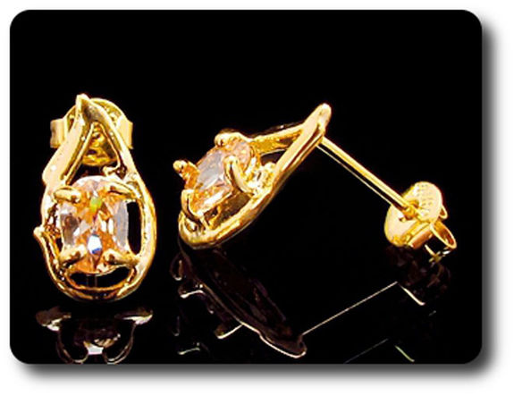 BOUCLES D'OREILLE SAPHIR ORANGE