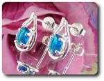 BOUCLES D'OREILLE SAPHIR BLEU