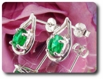 2x7mm Green Emerald Earrings