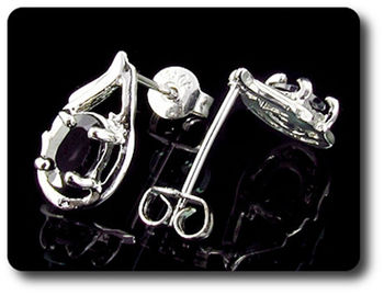 BOUCLES D'OREILLE SAPHIR NOIR