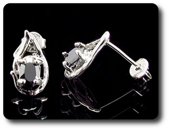 BOUCLES D'OREILLE SAPHIR NOIR