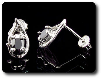 BOUCLES D'OREILLE SAPHIR NOIR