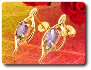 2x7mm Purple Amethyst Earrings