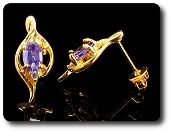 2x7mm Purple Amethyst Earrings