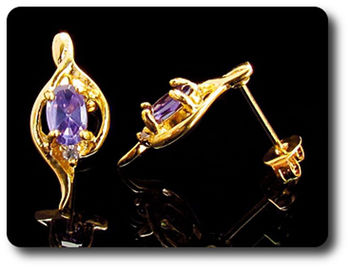 2x7mm Purple Amethyst Earrings