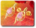 BOUCLES D'OREILLE SAPHIR ROSE