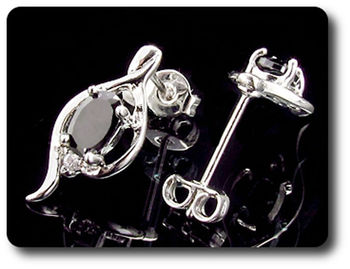 BOUCLES D'OREILLE SAPHIR NOIR