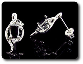 BOUCLES D'OREILLE SAPHIR NOIR