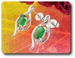 2x7mm Green Emerald Earrings