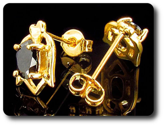 BOUCLES D'OREILLE SAPHIR NOIR