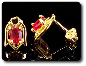 BOUCLES D'OREILLE RUBIS