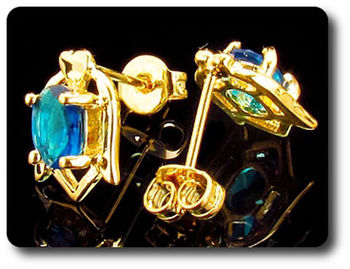 2x7mm Blue Sapphire Earrings