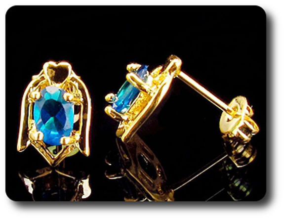 2x7mm Blue Sapphire Earrings