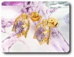2x7mm Purple Amethyst Earrings