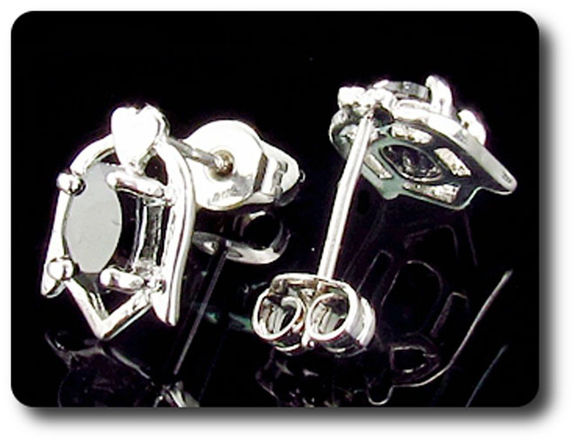 BOUCLES D'OREILLE SAPHIR NOIR