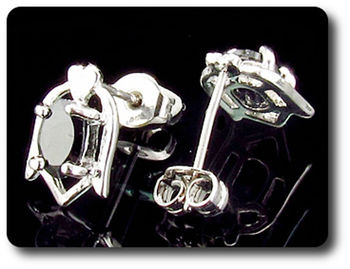 BOUCLES D'OREILLE SAPHIR NOIR