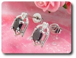 BOUCLES D'OREILLE SAPHIR NOIR