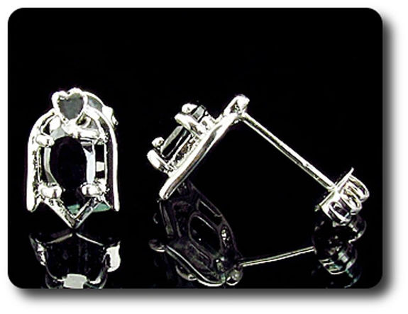 BOUCLES D'OREILLE SAPHIR NOIR