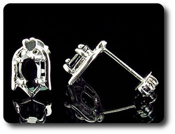 BOUCLES D'OREILLE SAPHIR NOIR