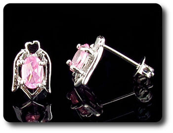 BOUCLES D'OREILLE SAPHIR ROSE