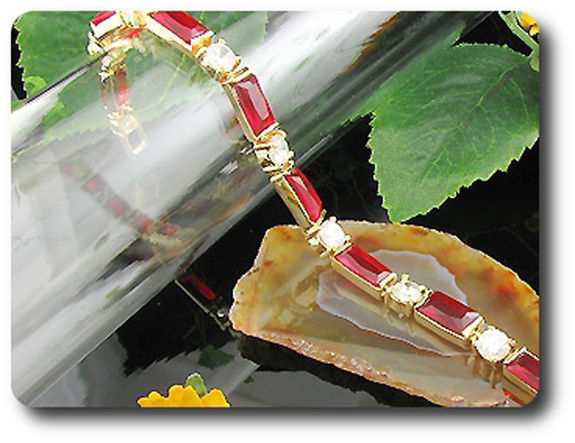 9x10mm Red Ruby Bracelet