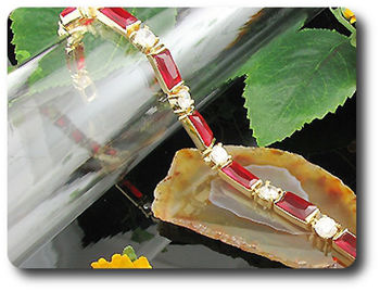 9x10mm Red Ruby Bracelet