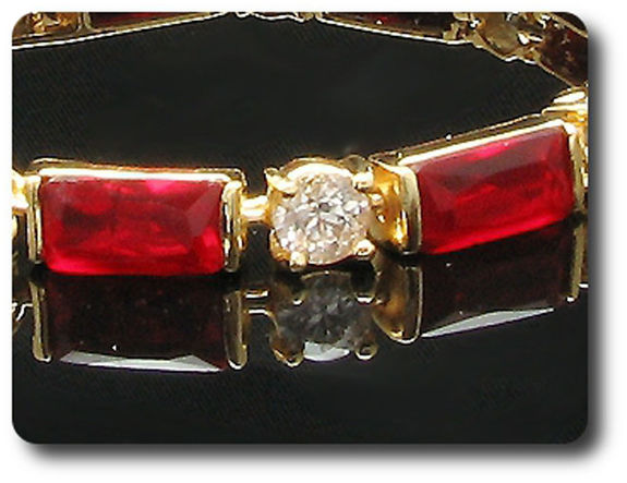 9x10mm Red Ruby Bracelet