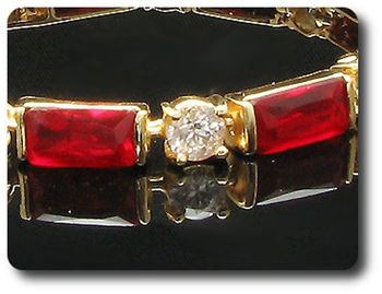 9x10mm Red Ruby Bracelet