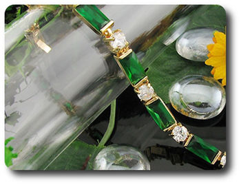 9x10mm Green Emerald Bracelet