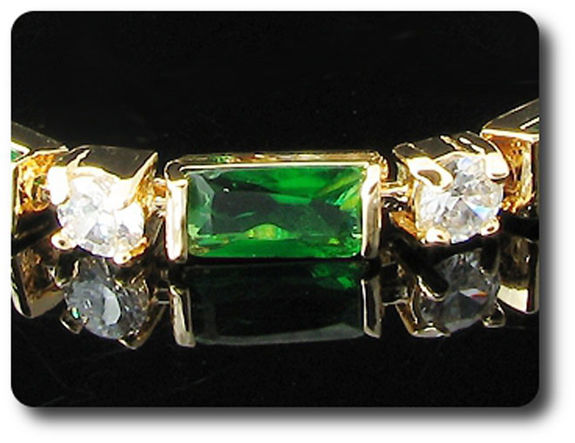 9x10mm Green Emerald Bracelet