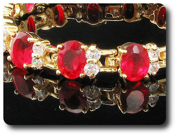 14x8mm Red Ruby Bracelet