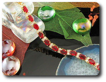 16x6mm Red Ruby Bracelet