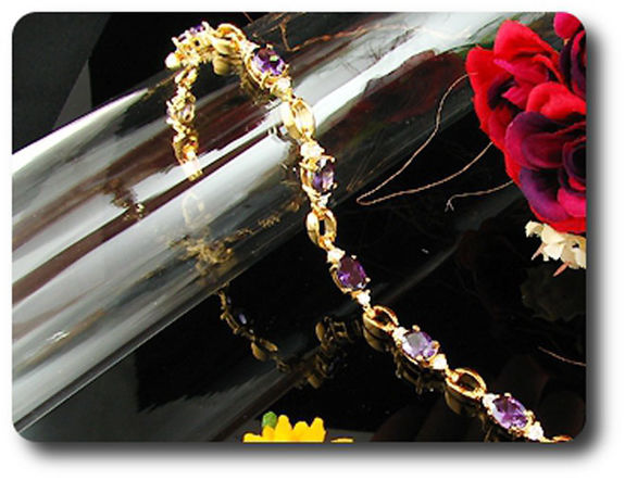 8x7mm Purple Amethyst Bracelet