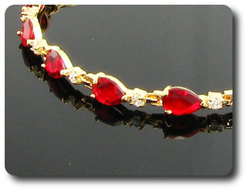 13x7mm Red Ruby Bracelet
