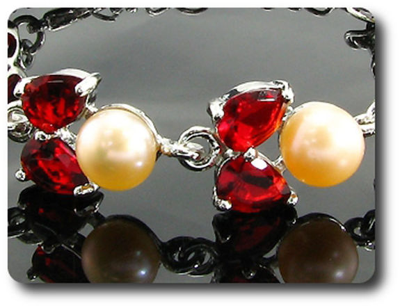 BRACELET RUBIS & PERLES