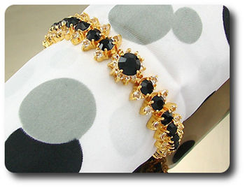 29x4~8mm Black Sapphire Bracelet