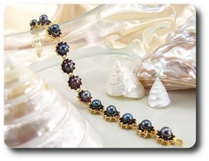 BRACELET AMETHYSTE & PERLES