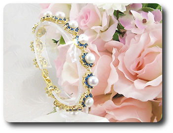 BRACELET SAPHIR BLEU & PERLES