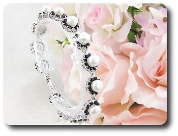 BRACELET SAPHIR NOIR & PERLES