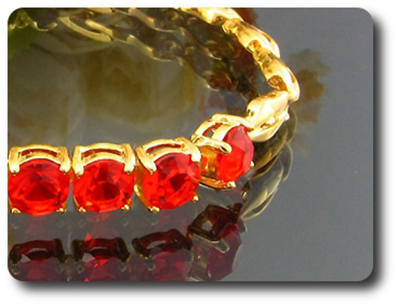 7x6mm Red Ruby Bracelet