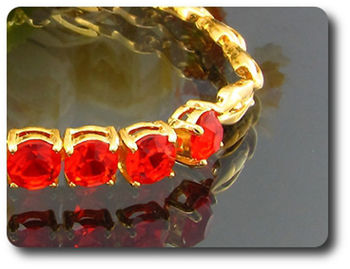 7x6mm Red Ruby Bracelet