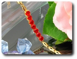 7x6mm Red Ruby Bracelet