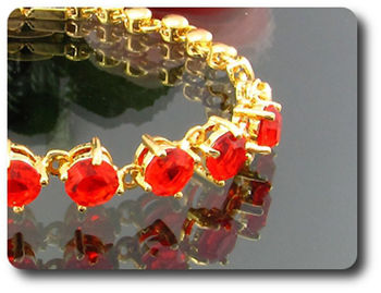 9x6mm Red Ruby Bracelet