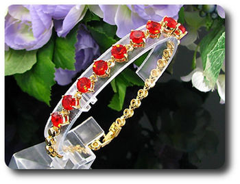 9x6mm Red Ruby Bracelet
