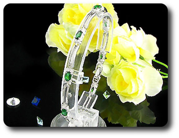 8x3mm Green Emerald Bracelet