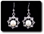 24x3mm Black Sapphire & Pearl Pendant Earrings Set