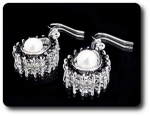 41x3mm Black Sapphire & Pearl Pendant Earrings Set